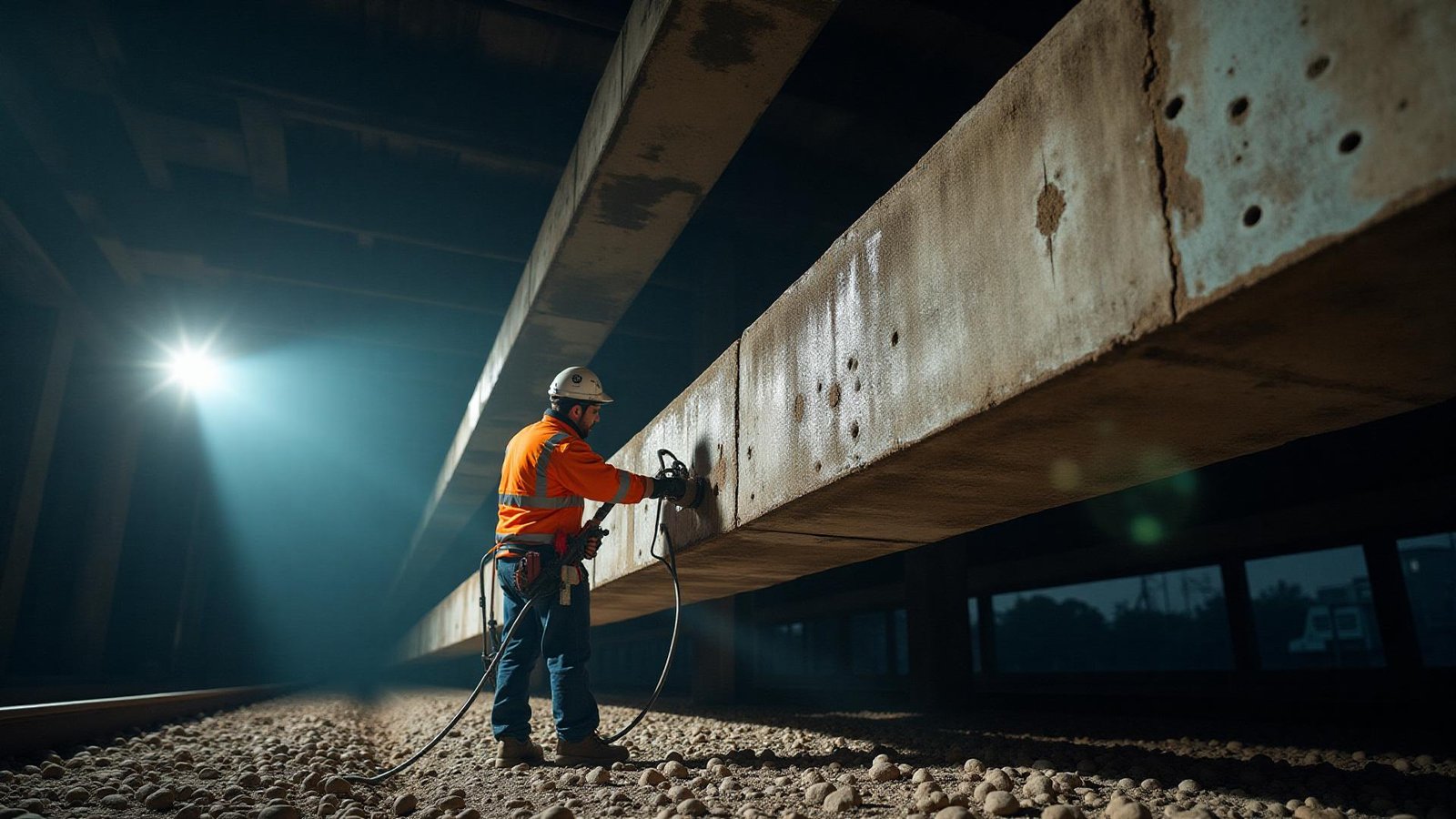 שיקום קורות בטון בתחנת רכבת סבידור